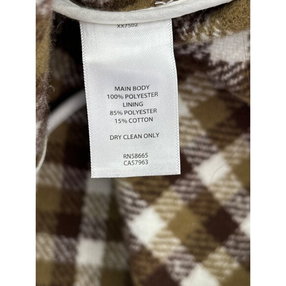 Treasure & Bond Plaid Puff Sleeve Shirt Shacket Jacket Brown XL NWOT - Picture 8 of 8